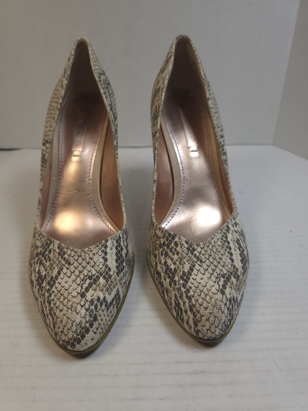 Nine West Animal Print Pointed-Toe Heels in Brown & Beige